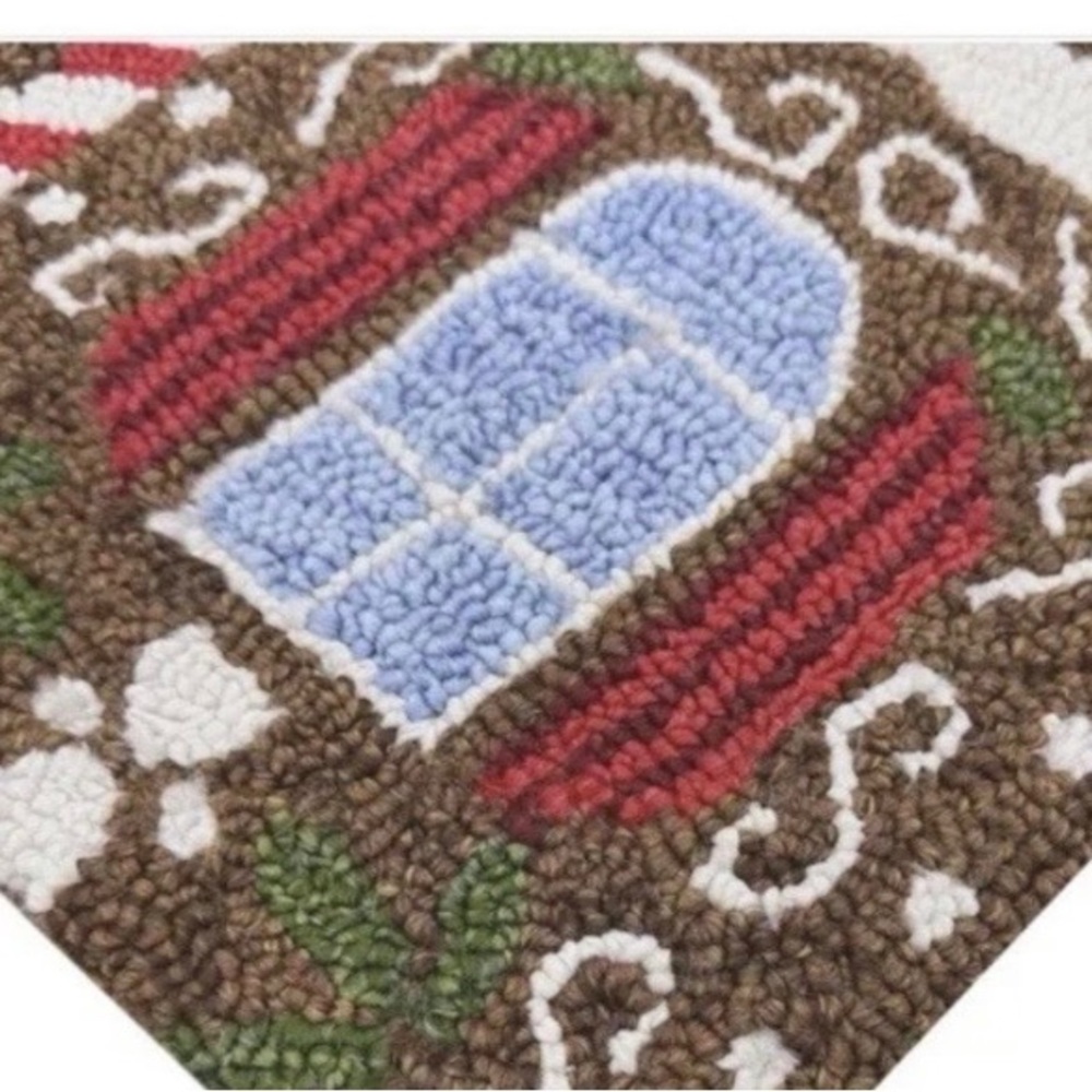 NWT Gingerbread Christmas Rug ~ Hand
Hooked ~ Festive Colors - Picture 4 of 5